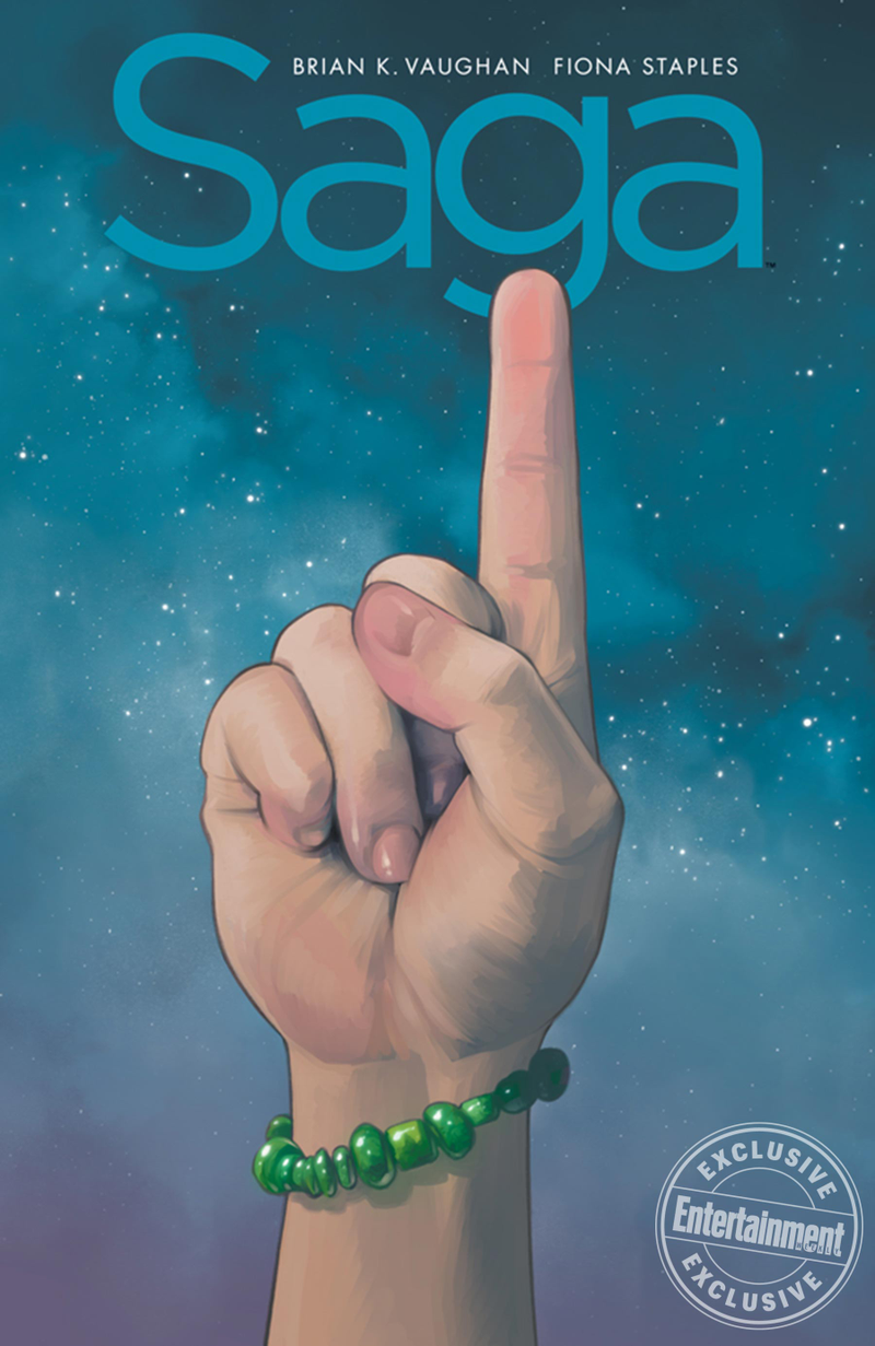 The full cover for Saga: Compendium One.